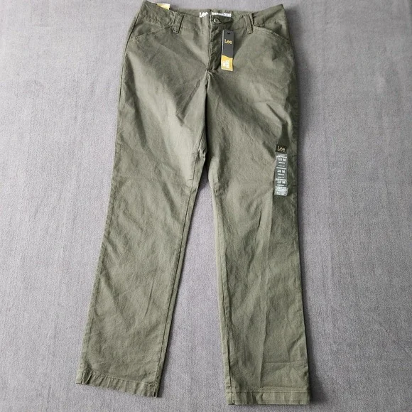 Lee Jeans Women Size 10 Medium Slim Straight‎ Jean Green Pants NWTs