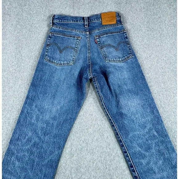 Levi's Wedgie Straight Jeans Womens 26 Mid‎ Rise Button Fly Stretch Denim