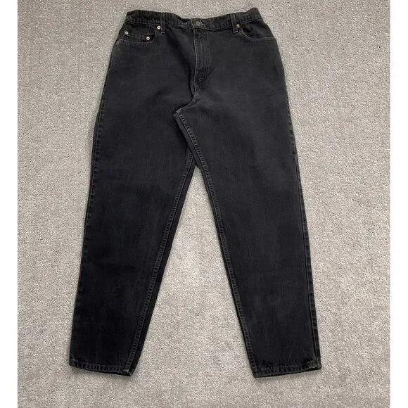 Levi's 550 Jeans Women 18R Med Black Relaxed Fit Taper Leg Mom Bat‎ Wing USA