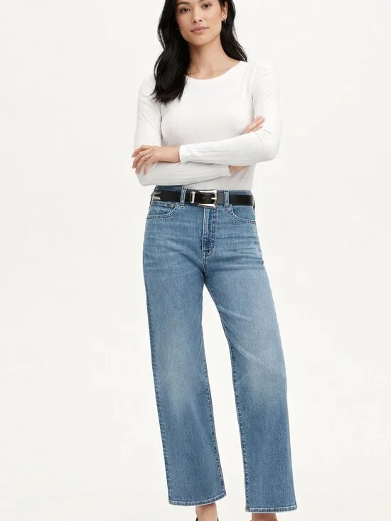 J.Crew Curvy Slim Wide Leg Jeans Women's 26 High Rise Cropped Denim
