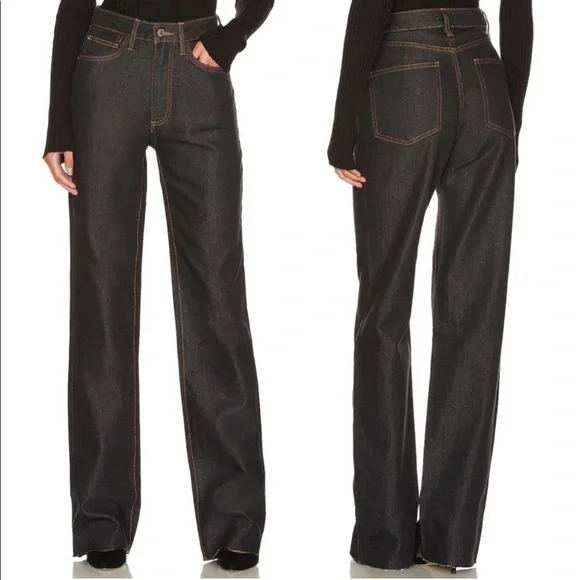 NWT WeWoreWhat High Rise Dad Jean‎ in Dani Blue & Black