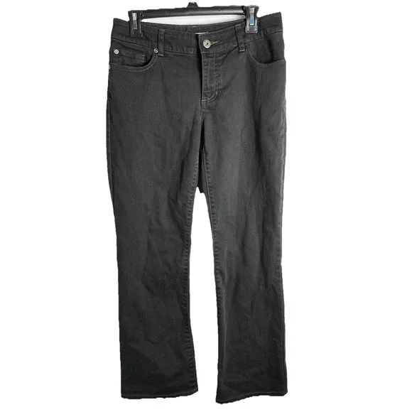 Chico's‎ Platinum Denim Ultimate Fit Bootcut Jeans Black Womens 0 Short 30 x 28