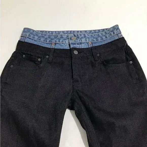 GRLFND Blue Double Waisted Denims Size 26