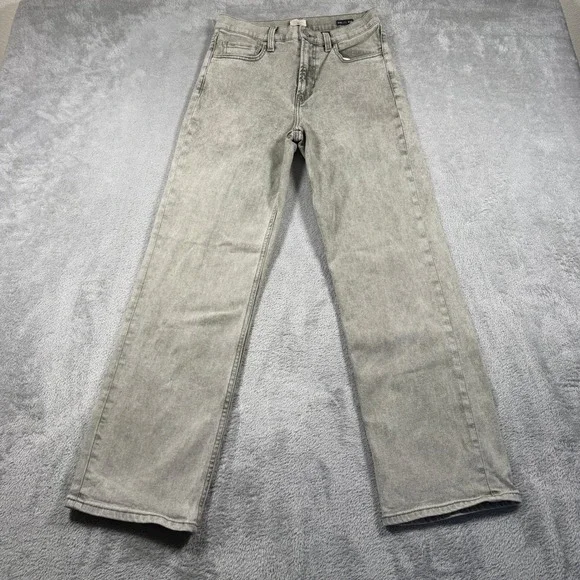 Faherty Jeans Womens 28x29 Gray Slim Straight Gray Sunwashed Denim WBS2506-OHW