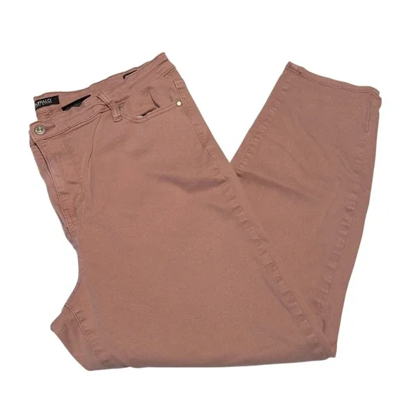 Buffalo David Bitton Womens Jeans 14/34 Pink Havana High Rise Soft Stretch Ankle