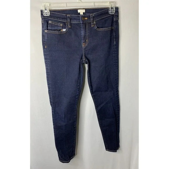 Women's‎ J Crew Sz 27/28 Dark denim Blue Jeans Straight