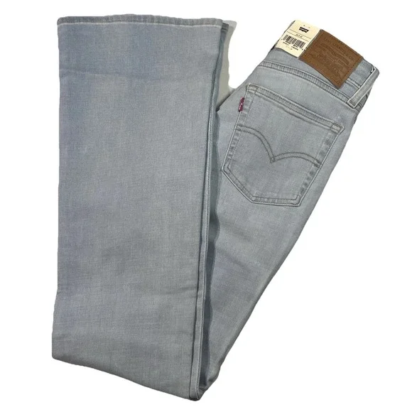 NWT Levis 726 Jeans Womens 26x32 Blue High Rise Flare Stellar Stretch Premium‎