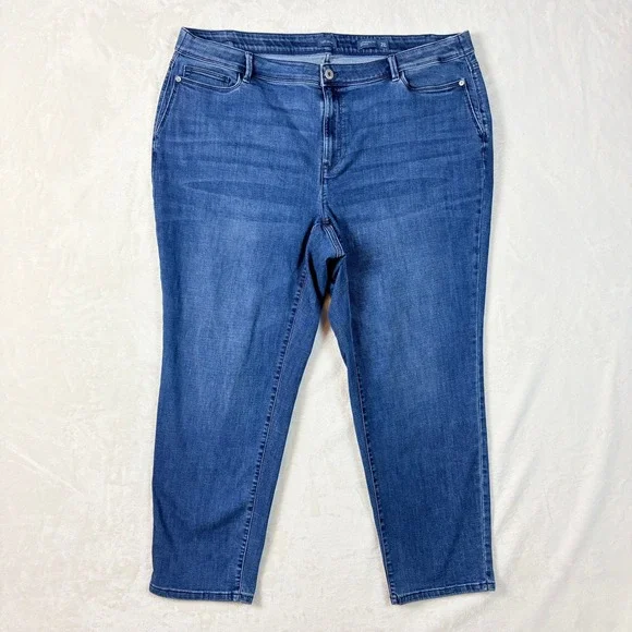 J.Jill Jeans Women Sz 22 Authentic Fit Slim Ankle Medium Wash Stretch Denim Blue