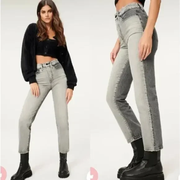 NEW Good American Good Vintage Two Tone Jeans Size 4/27‎