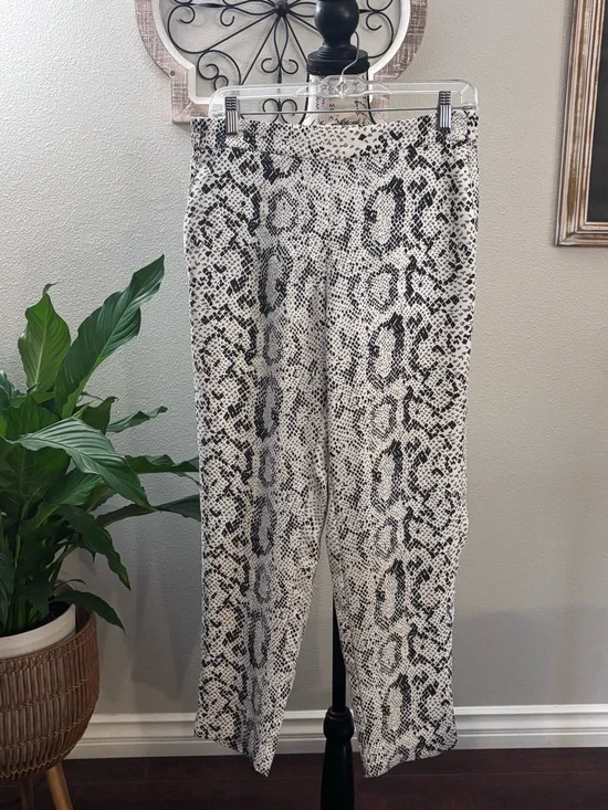 J. Crew Black and White Snake Print Pants