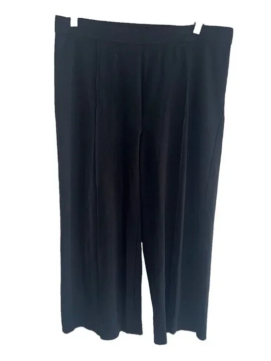J.Jill Wearever Collection Cropped Pants Wide Leg Black Comfy Casual Size XL