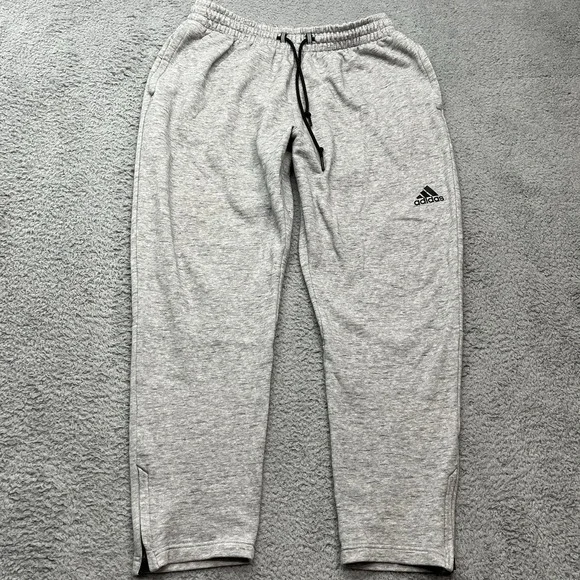Adidas Sweatpants Womens XL Joggers Gray Fleece Zip Legs Drawstring Streetwear