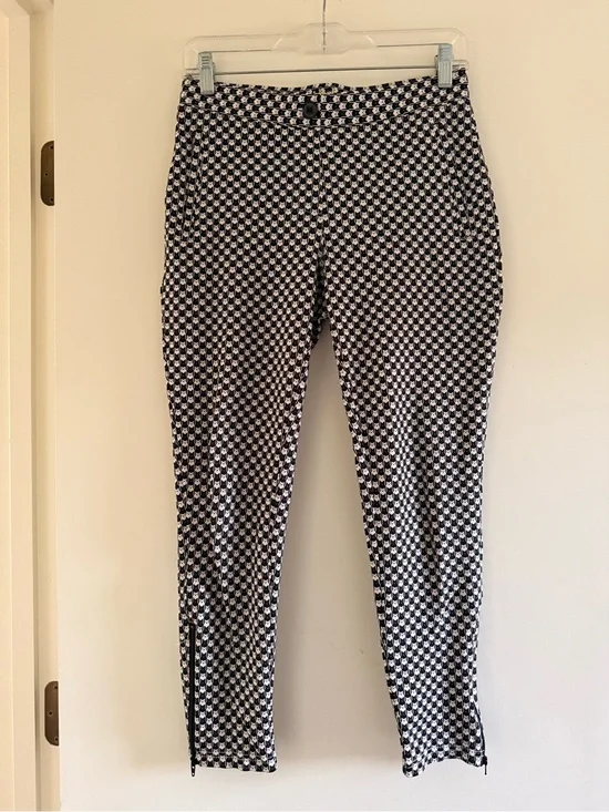 Betabrand Catstooth Print Pull On Dress Pants