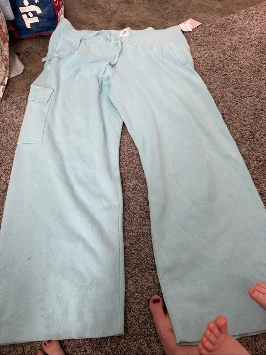 Light Blue knit JoyLab high rise cargo Pants