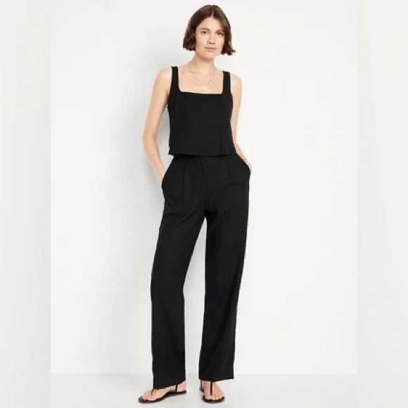 Old Navy TAYLOR Black Wide Leg a Pants - Full Length Medium