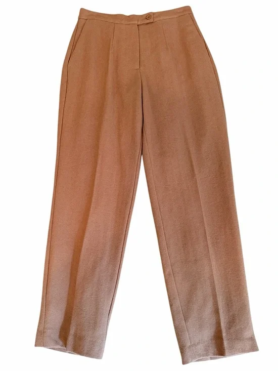 Mark Reed Classic Vintage Camel Tan Wool High-Waist Trousers 10P