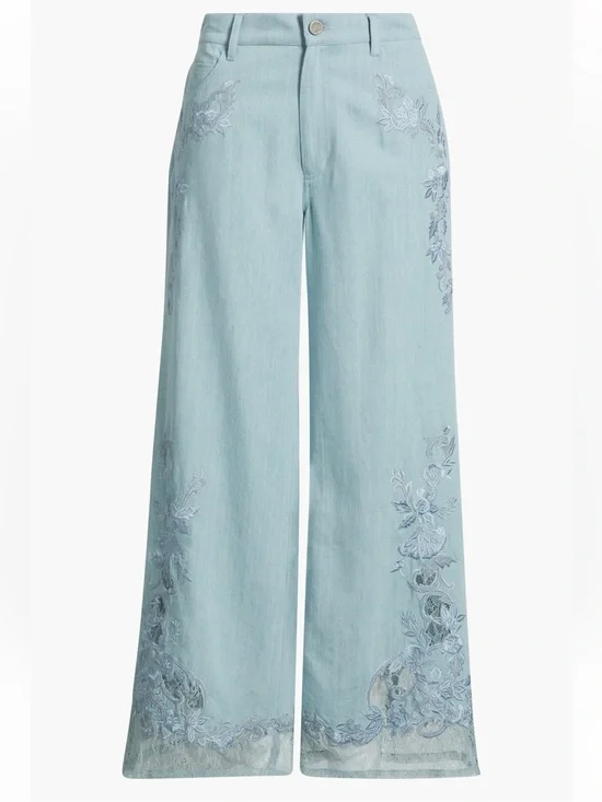Adaline Embroidered Lace Nonstretch Jeans KOBI HALPERIN- Brand new with tags