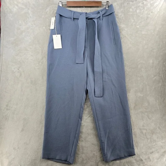 NWT Wilfred Women 12 Tie-Front Pants Granite Blue High Waisted Japanese Fabric