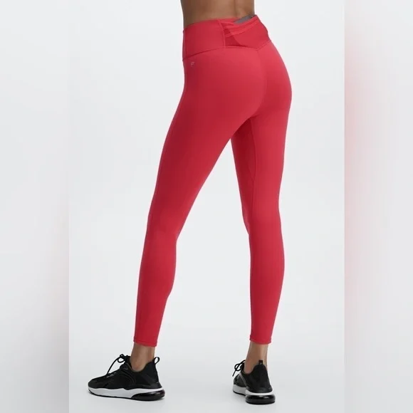 Fabletics Red Trinity Motion 365 High Waisted Leggings Size S