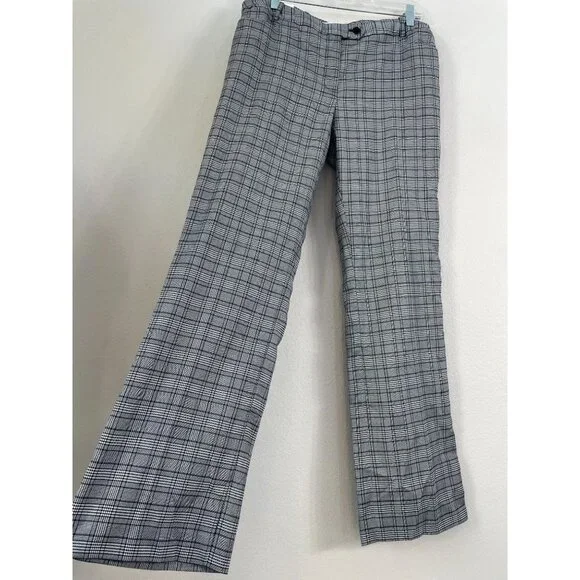 NEW Calvin Klein Womens 10 Modern‎ Fit Plaid Tapered Pants Trousers Work Office