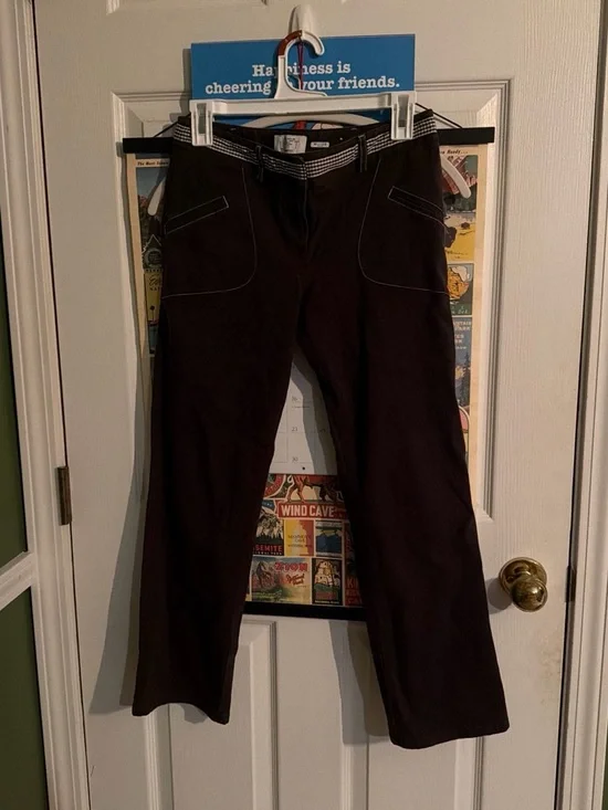 LOFT Dark Brown Women's Chinos with Contrasting Stitching
