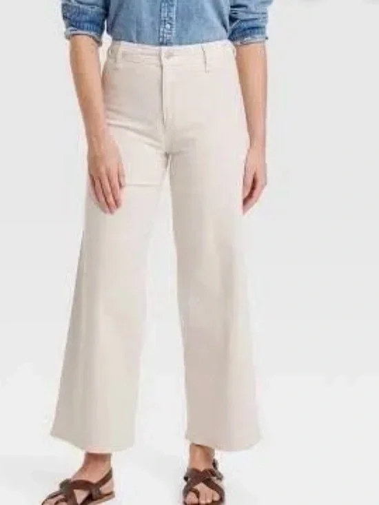 Universal Thread Wide Leg High-Rise Pants in Cream
