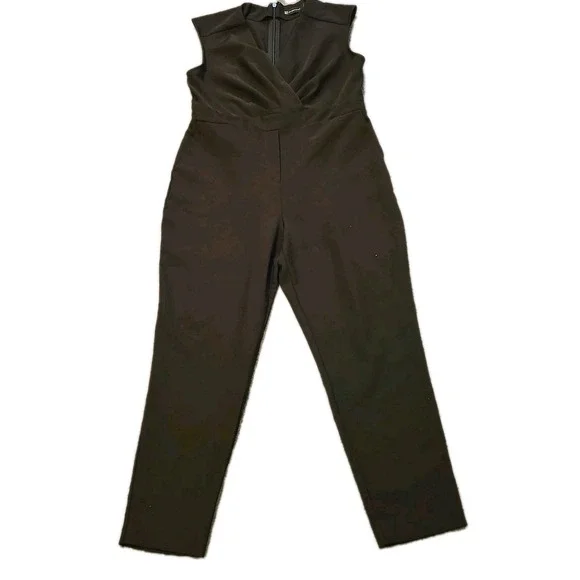 New York‎ & Company Jumpsuit Women's  XL Black Wideleg  Sleeveless One Piece