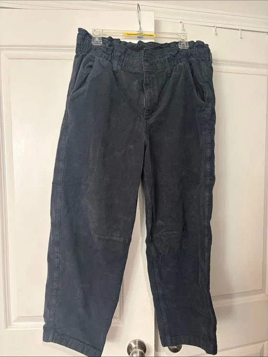 American Eagle Outfitters Dark Gray Paperbag Waist Corduroy Trousers