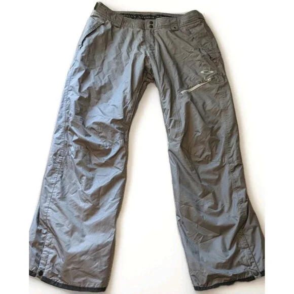 Y2K Oakley Gray Ski Snowboard Snow Pants Lined Thinsulate Waist Size XL