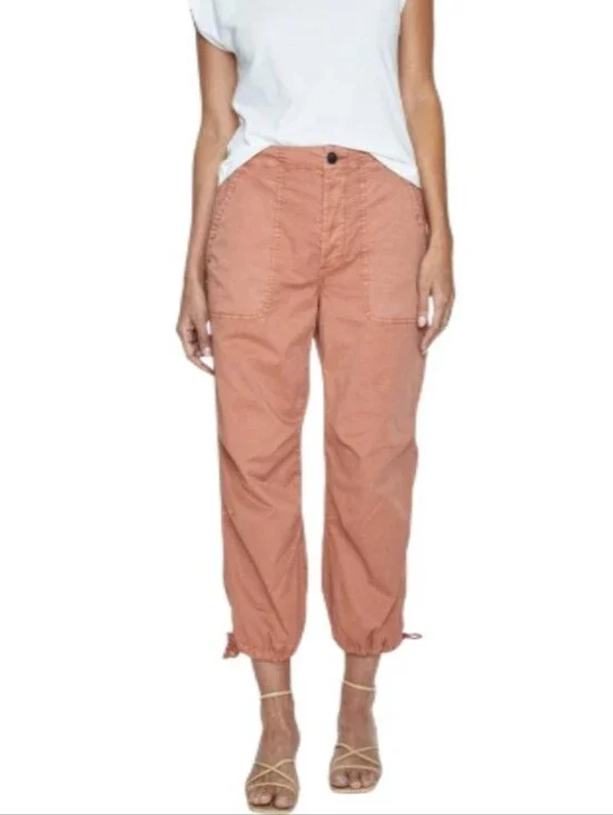 Pistola Berkley High-Rise  Drawstring Hem Cargo Pants in Turmeric-NWT