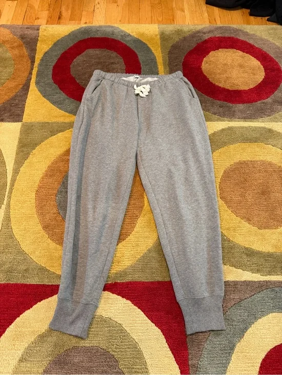 Aerie Grey Knit Sweatpants Joggers Jogger Pants Drawstring Pockets Size Medium