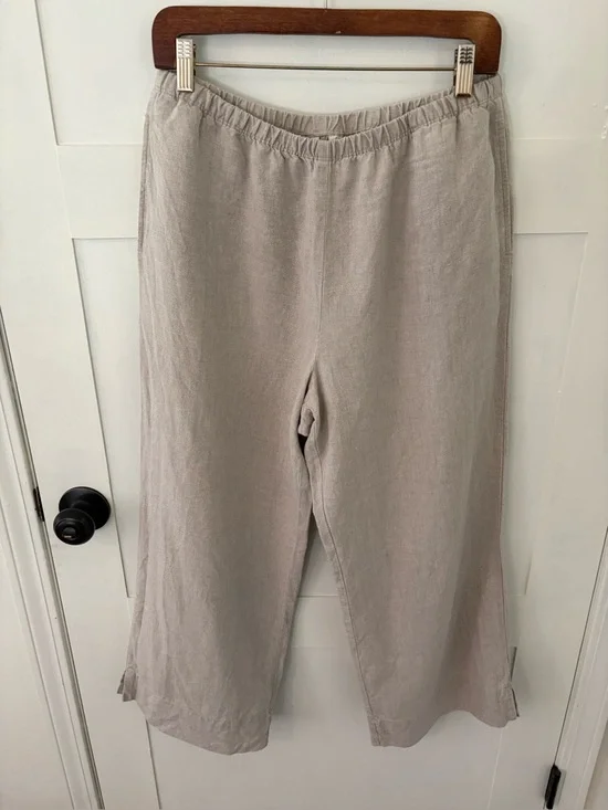 J. Jill Linen Familiar Fit At Waist Wide Leg Pants. Size Medium.