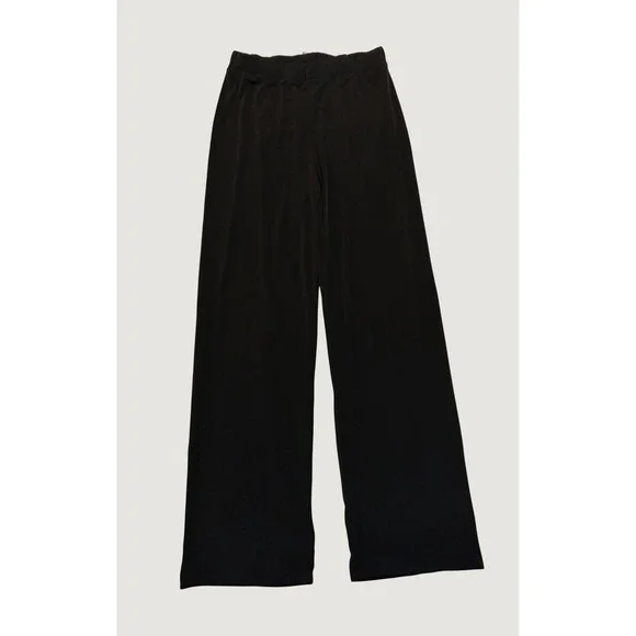 VKY & CO Black Wide Leg Stretch Trousers High Waist Pants XL Made in USA 1477