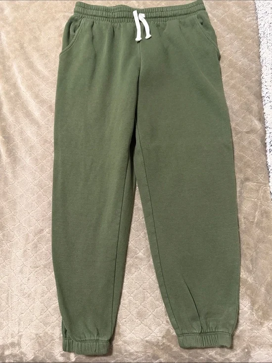 Women's Olive Green Drawstring Jogger Pants