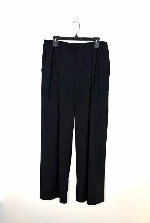 Old Navy Sleektech Wide Leg High Rise Go Dry Pants Sz L Black Athleisure Travel