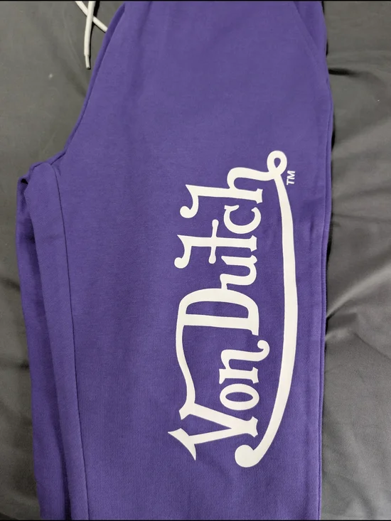 Von Dutch Purple Logo Sweatpants