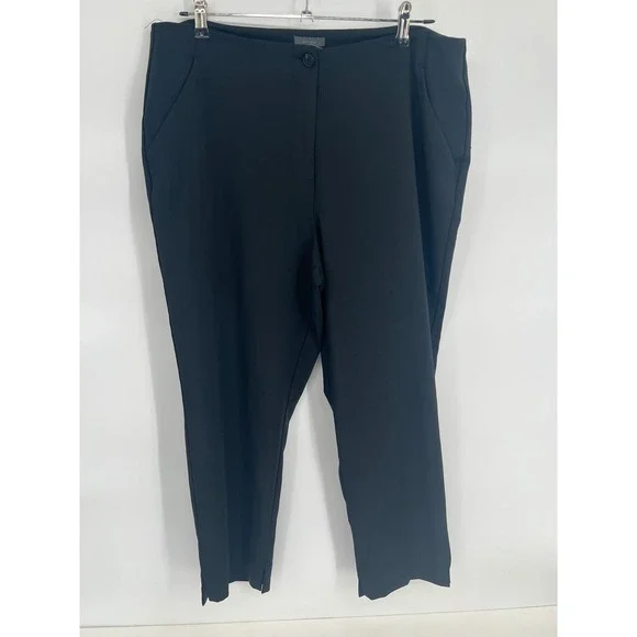 Worthington Slim Ankle Pants Womens Sz 16P Black Dress Trousers Professional
