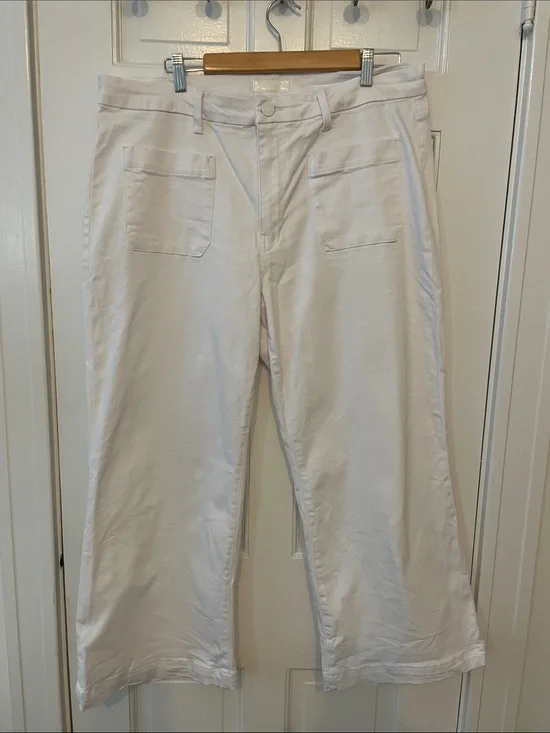 Kut from the Kloth Meg Pants with Front Patch Pockets 16W Optic White