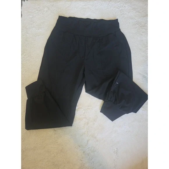 Halara Black High Waisted Jogger Pants Womens Large Petite Pockets Athleisure