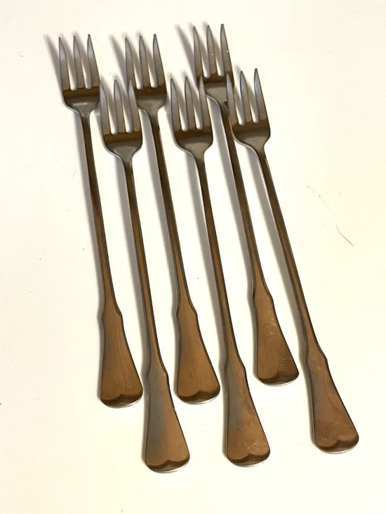 Oneida Community PATRICK HENRY Stainless Cocktail Seafood Forks Appetizer (6)