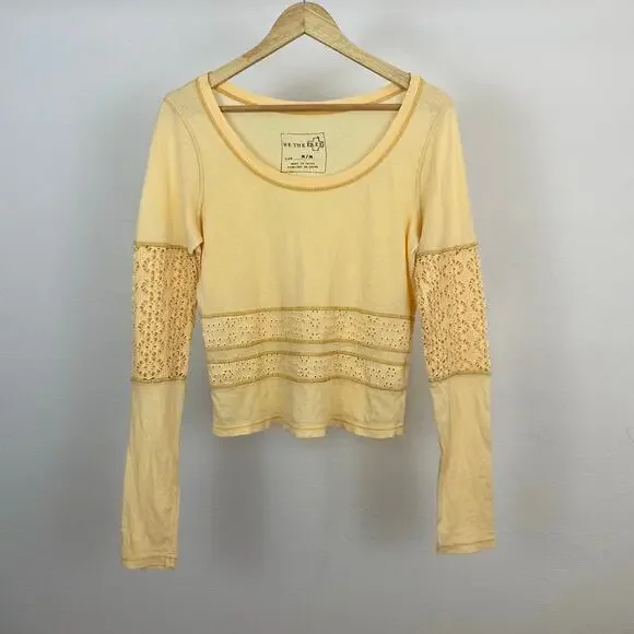 We The Free - Free People Girlie Greaser Top - Maize - Medium