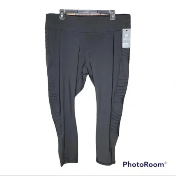 NEW Leg End Active CY21050PL Infinity Moto 7/8 Legging With Pocket Black 2X