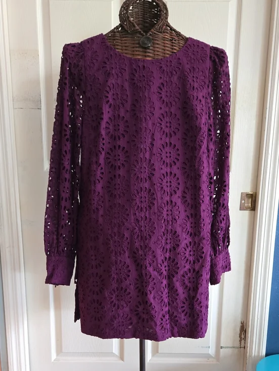 Lilly Pulitzer Plum Eyelet Lace Romper Dress - Size 14