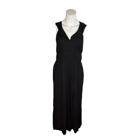 Maeve by Anthropologie Jumpsuit Women's 12 Black Crop Wide Leg MSRP$168