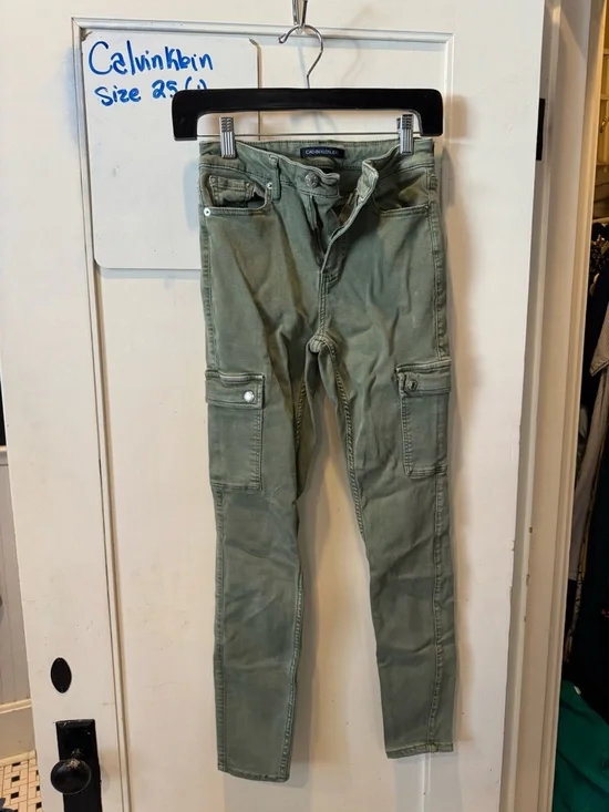 Calvin Klein Olive Green Skinny Cargo Pants