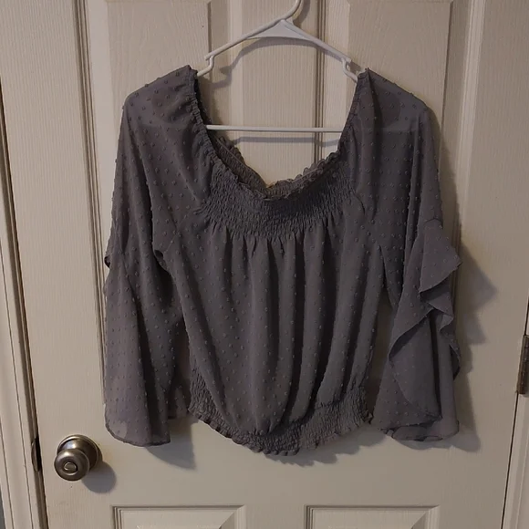 H&M Gray Women's Textured Blouse
