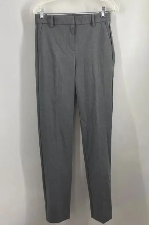 NWT J.Crew Factory Womens Trouser Pants Heather Gray Flat Front Size 4 Tall