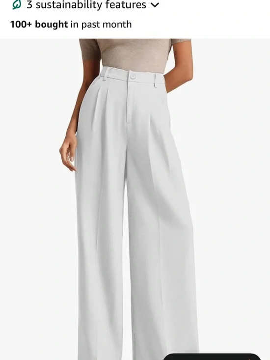 Wide-Leg High-Waist Trousers in White