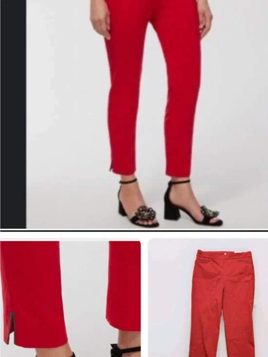 Chico's Red Ankle Crop Pants 2.5  brand new