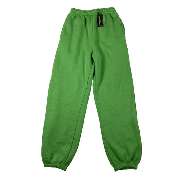 NWT PRETTYLITTLETHING Petite Green Sweat Jogger Pants Women Sz 2 Green Active